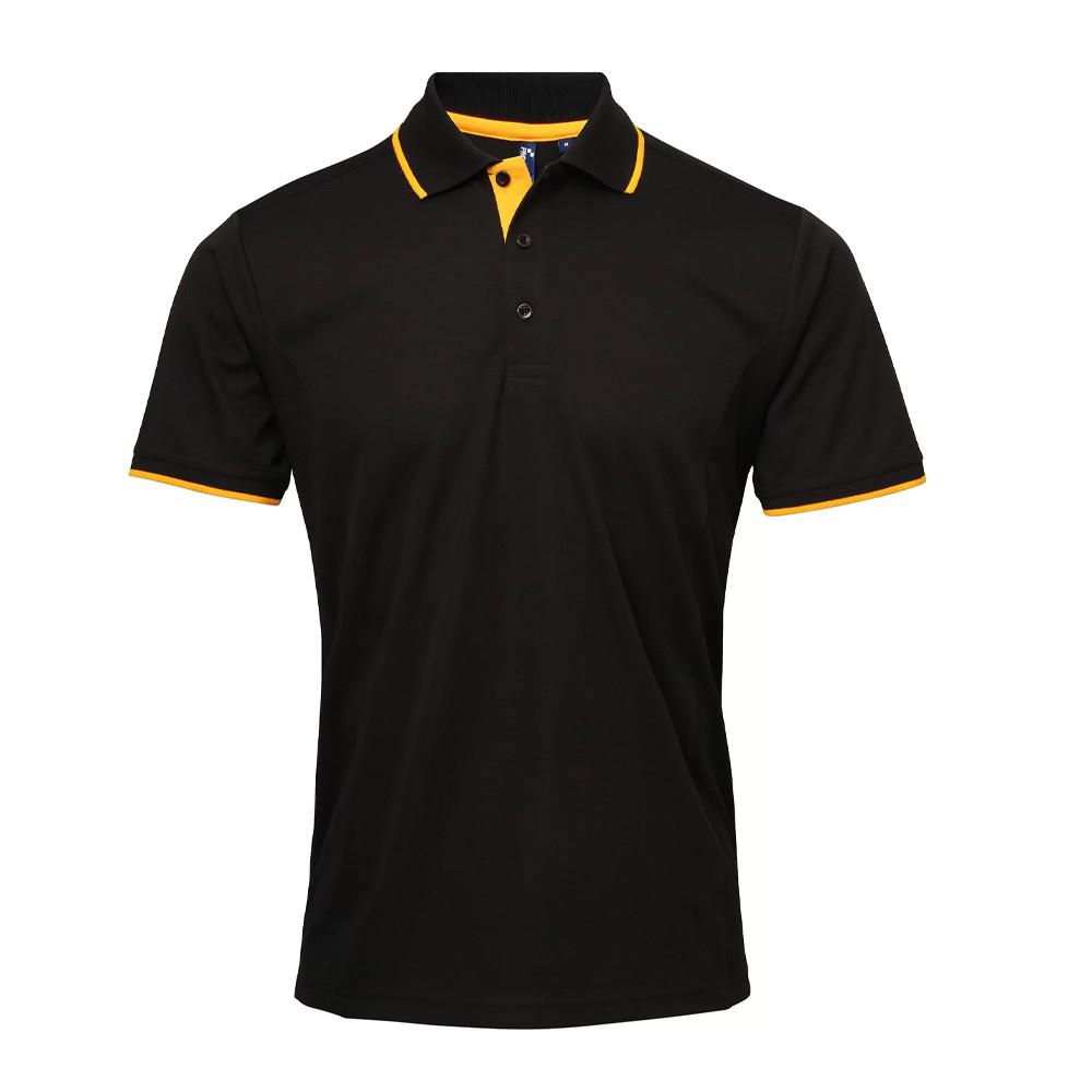 Coolchecker Poloshirt Herren Schwarz 4XL von PREMIER