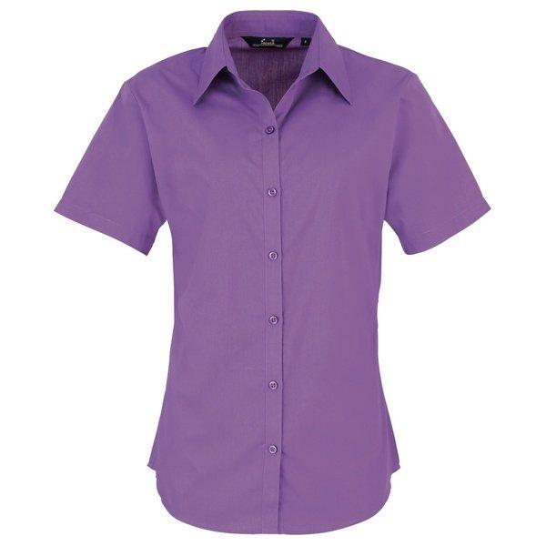 Kurzarm Popeline Bluse Arbeitshemd Damen Hellblau 32 von PREMIER