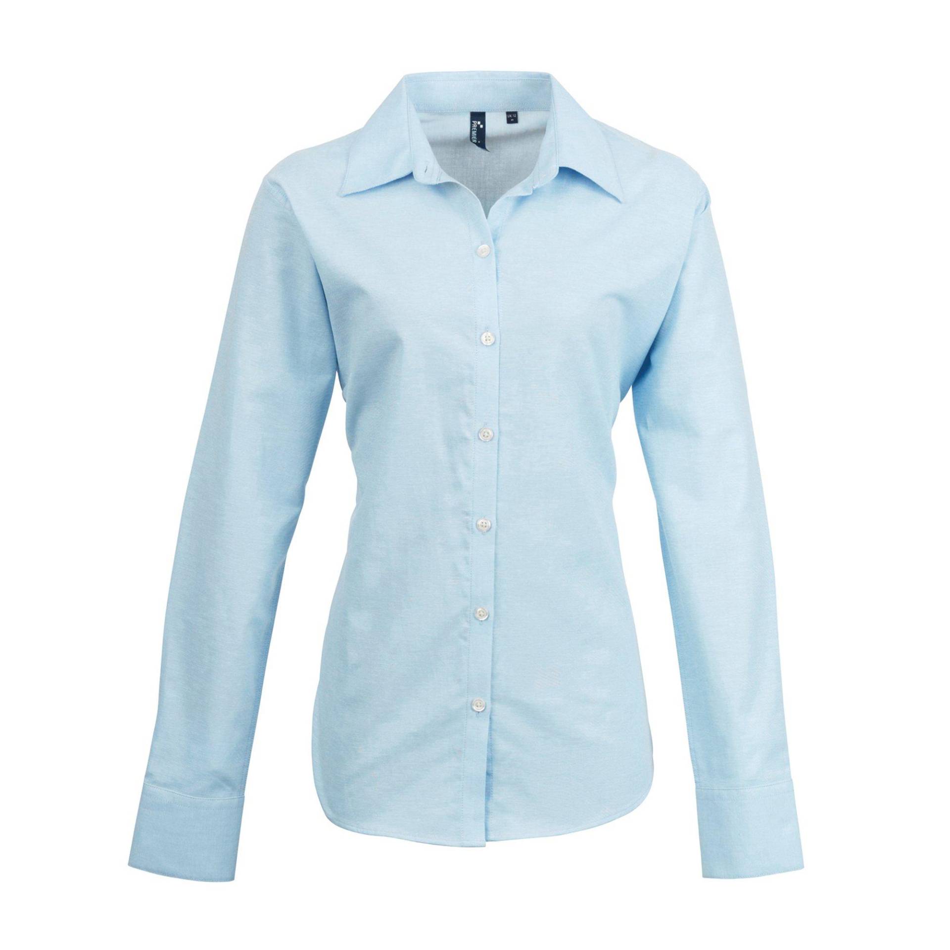 Oxfordbluse Bluse Arbeitshemd, Langärmlig Damen Hellblau 36 von PREMIER