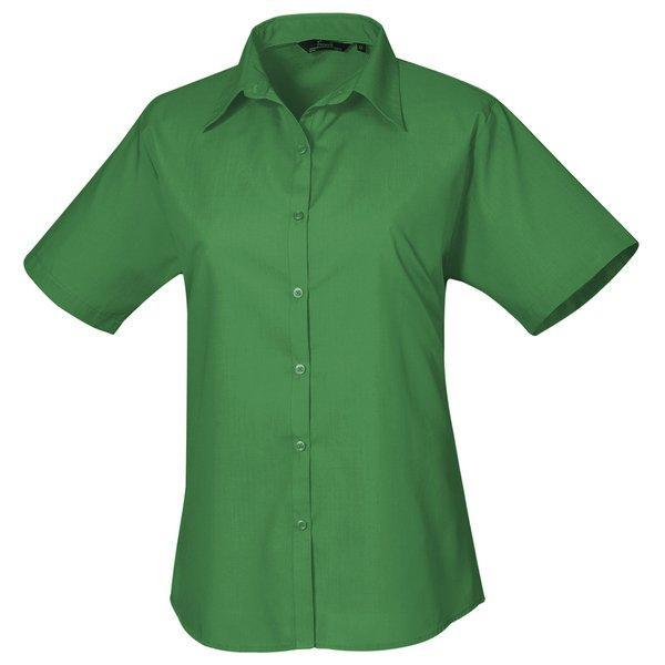 Popeline Bluse Damen Smaragdgrün 38 von PREMIER