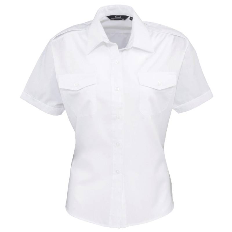 Pilot Bluse Kurzarm Damen Weiss 42 von PREMIER