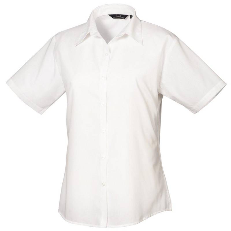 Kurzarm Popeline Bluse Arbeitshemd Damen Weiss 46 von PREMIER