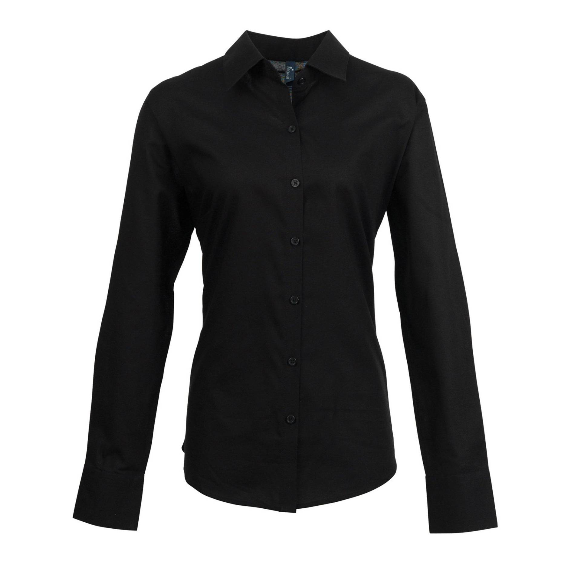 Oxfordbluse Bluse Arbeitshemd, Langärmlig Damen Schwarz 46 von PREMIER