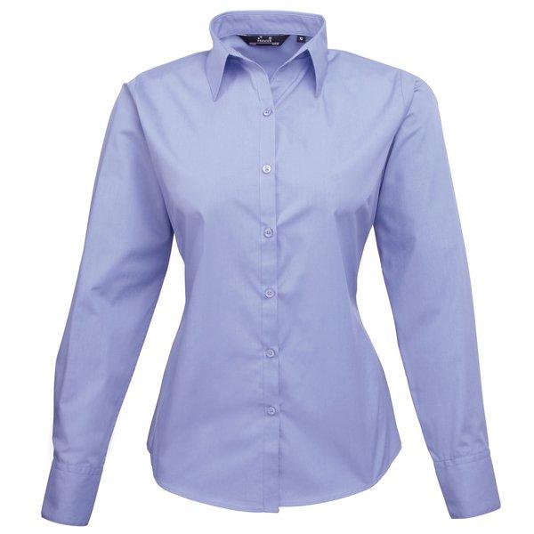 Popeline Bluse Arbeitshemd Damen Blau 50 von PREMIER