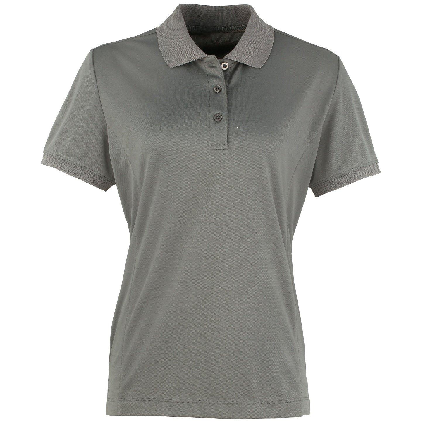 Coolchecker Piqué Poloshirt Polohemd, Kurzarm Damen Grau M von PREMIER