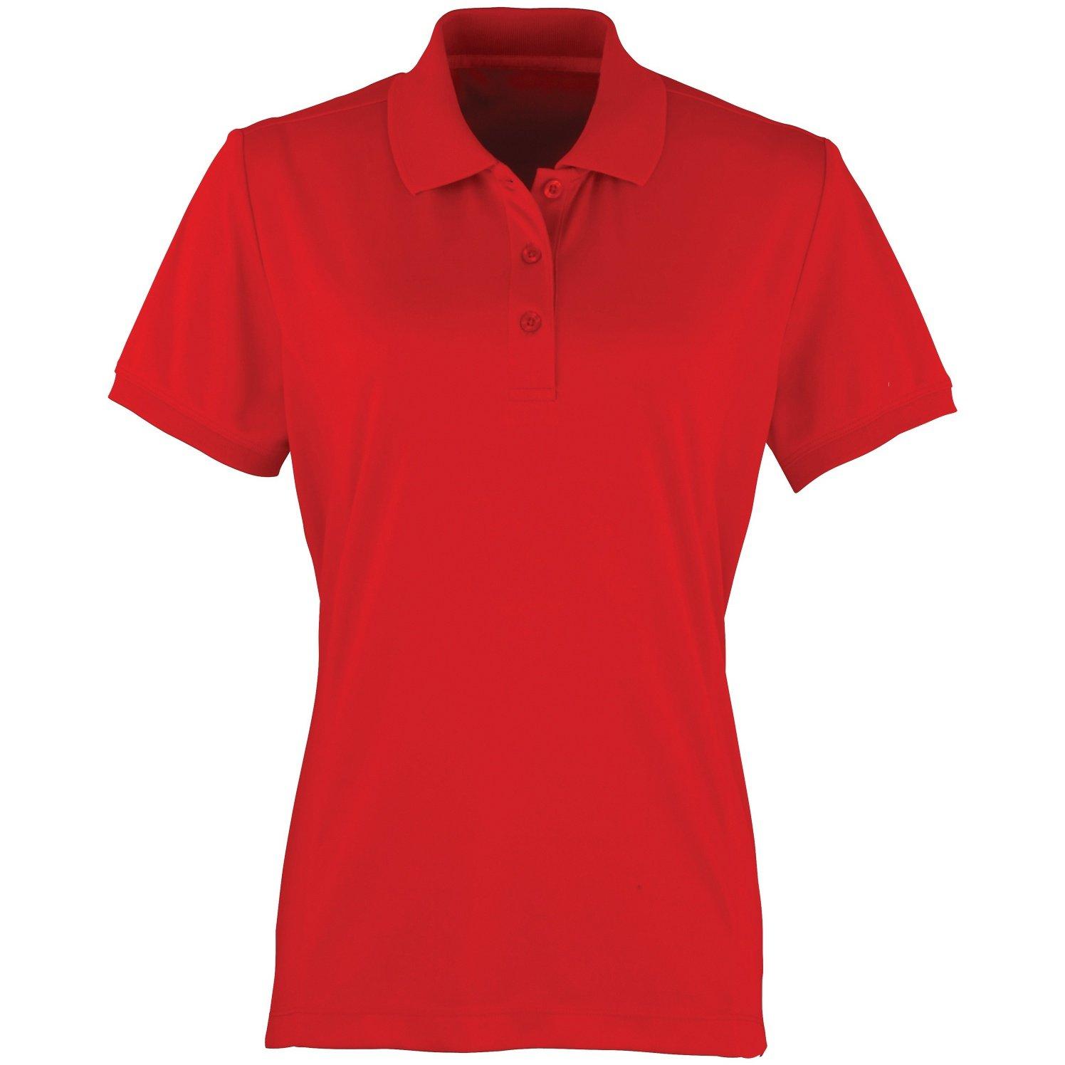 Coolchecker Piqué Poloshirt Polohemd, Kurzarm Damen Rot Bunt XL von PREMIER