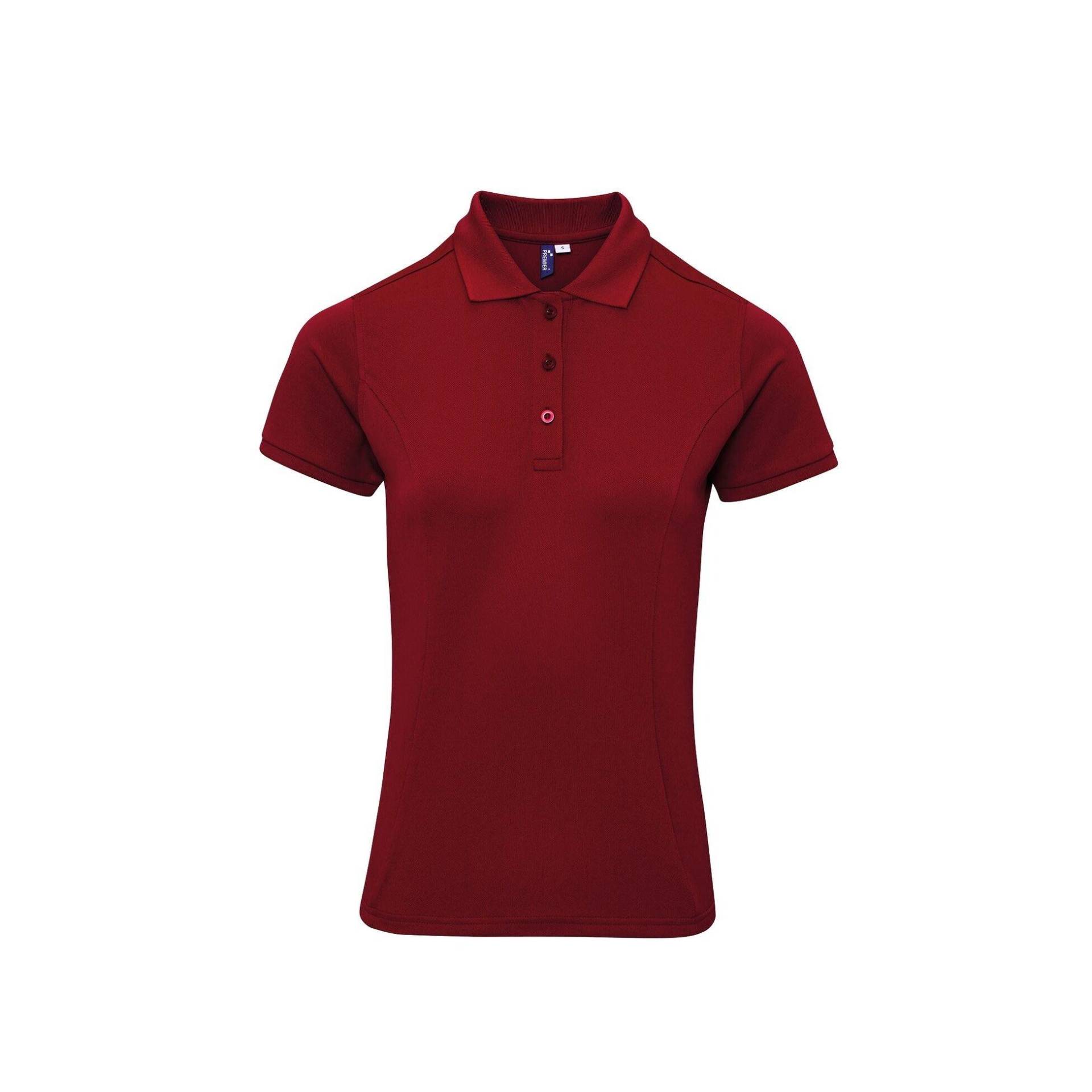 Poloshirt Coolchecker Mit Coolplus Damen Weinrot XL von PREMIER