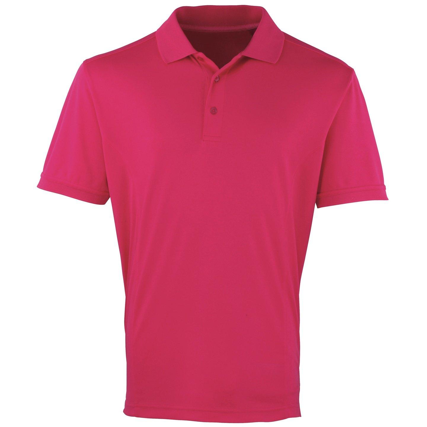 Coolchecker Pique Kurzarm Polo Tshirt Herren Pink XL von PREMIER