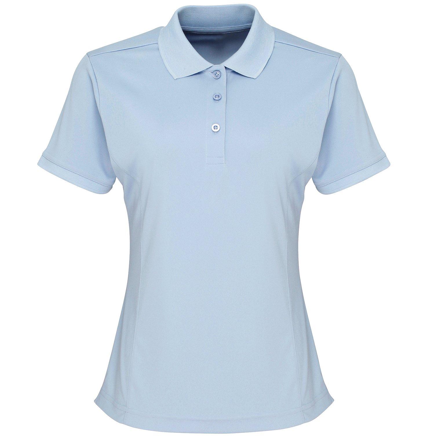 Coolchecker Piqué Poloshirt Polohemd, Kurzarm Damen Hellblau XS von PREMIER