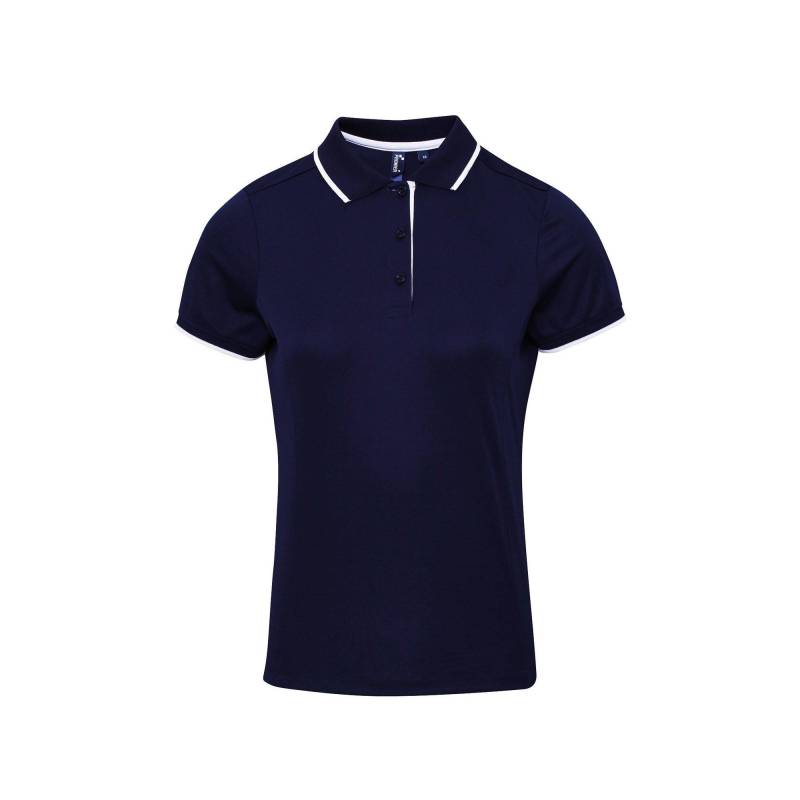 Kontrast Coolkaro Polo Shirt Damen Marine XS von PREMIER