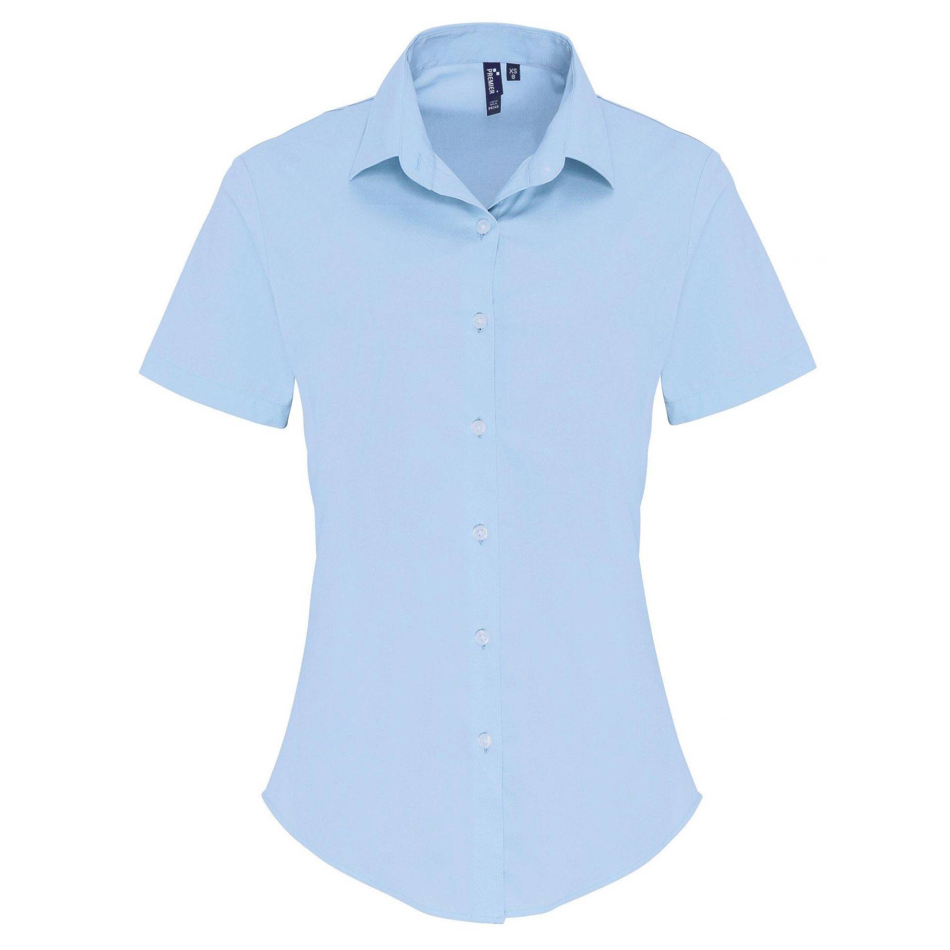 Bluse Kurzärmlig Damen Blau XXL von PREMIER