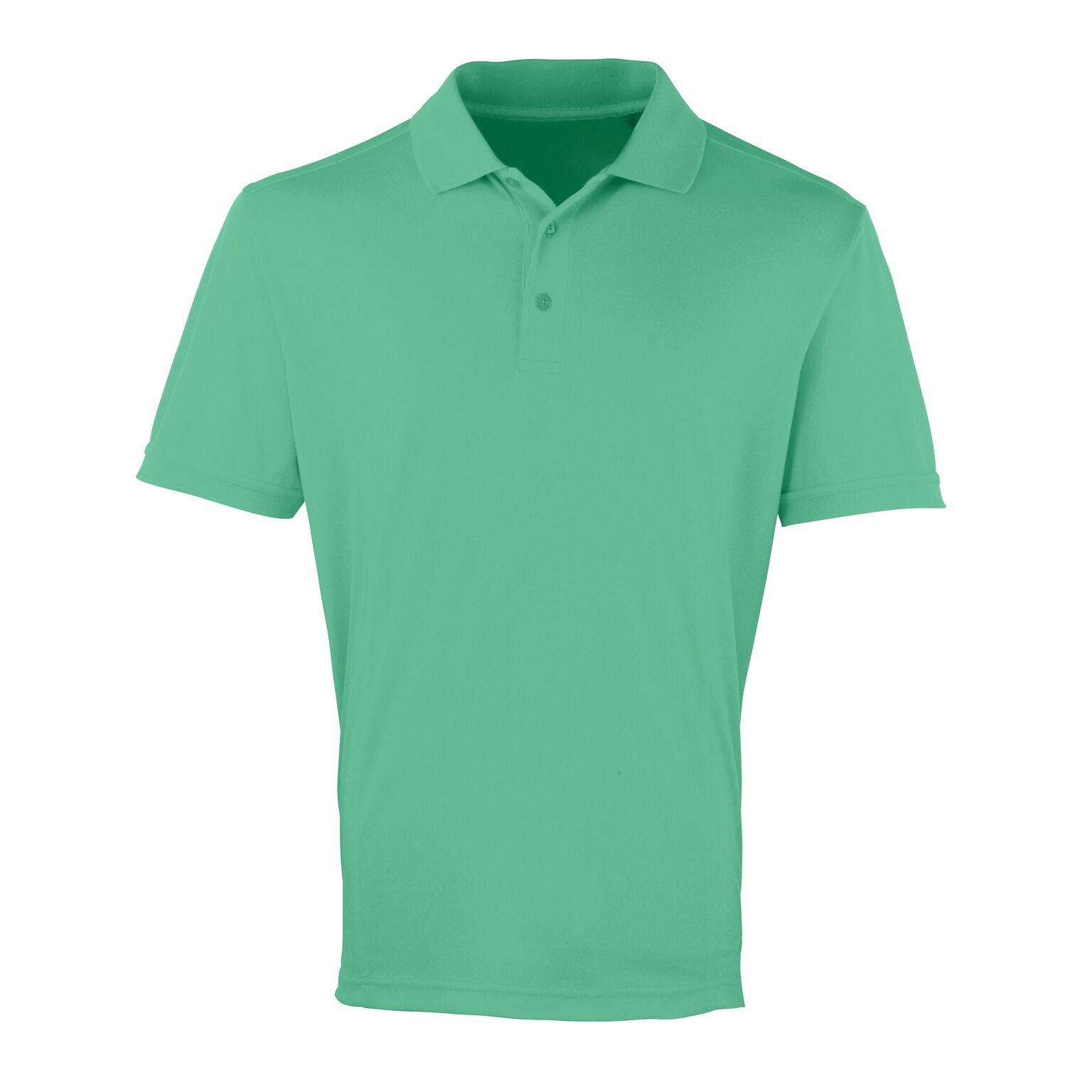 Coolchecker Pique Kurzarm Polo Tshirt Herren Grün XXL von PREMIER