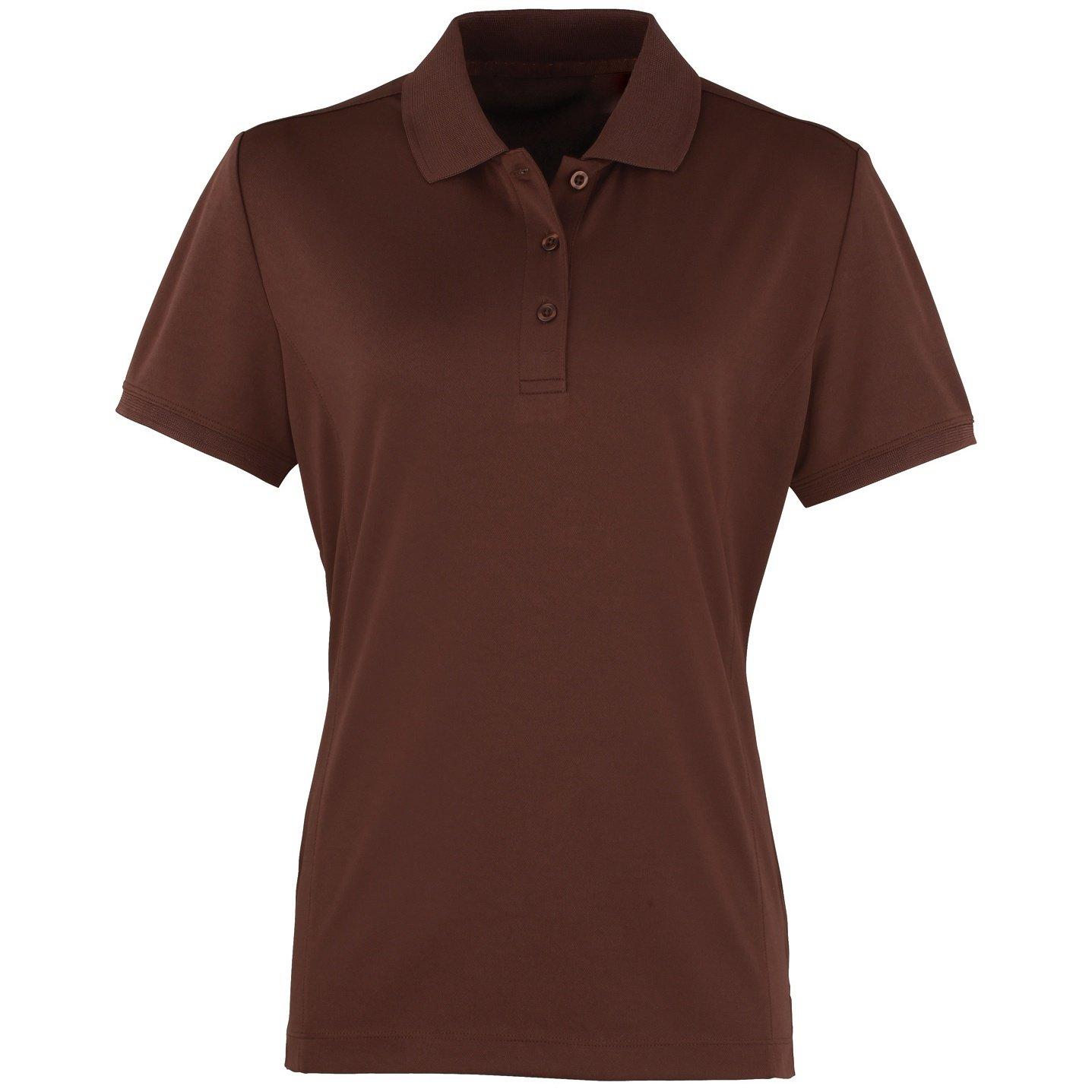 Coolchecker Piqué Poloshirt Polohemd, Kurzarm Damen Braun XXL von PREMIER