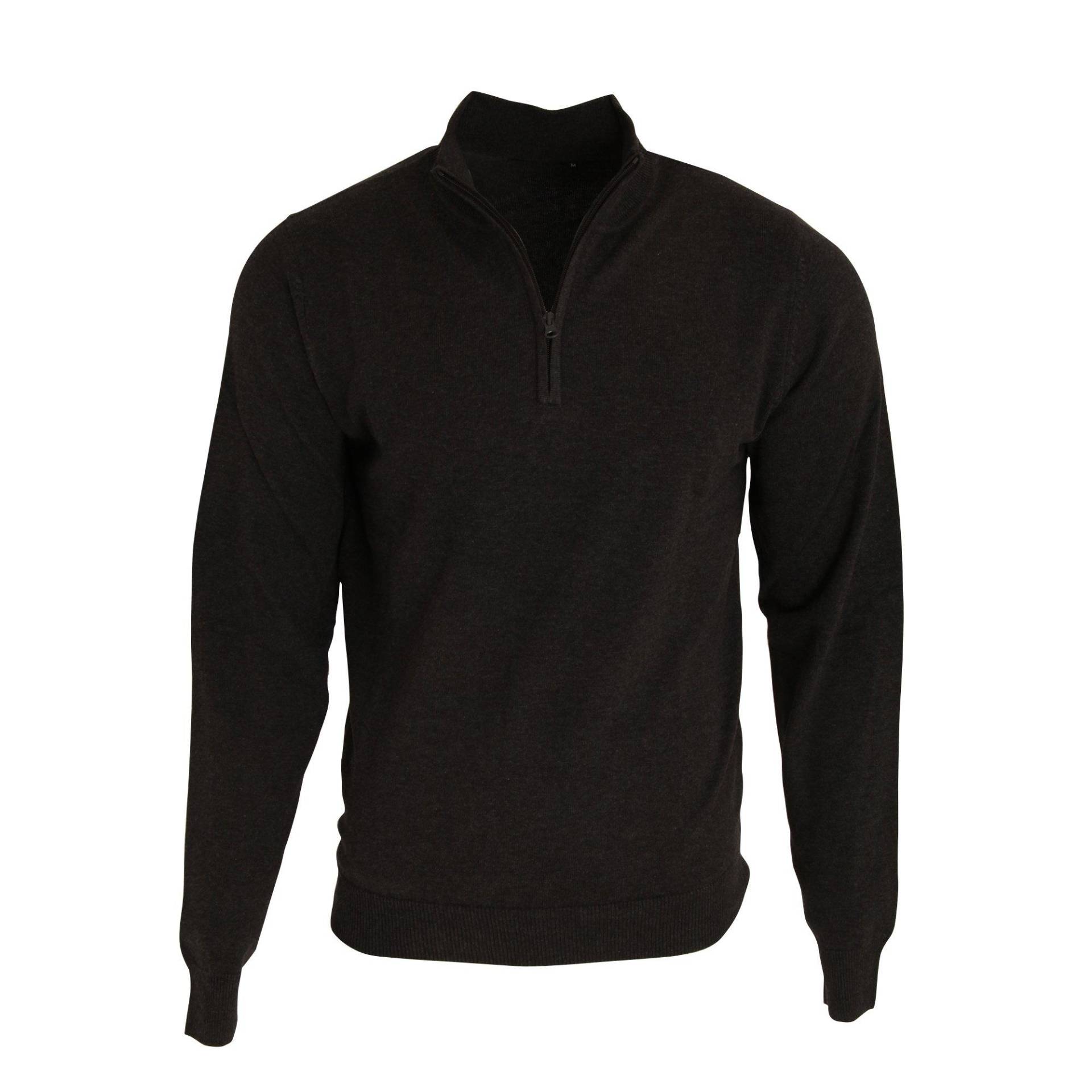 14 Zip Strick Sweater Herren Schwarz XS von PREMIER