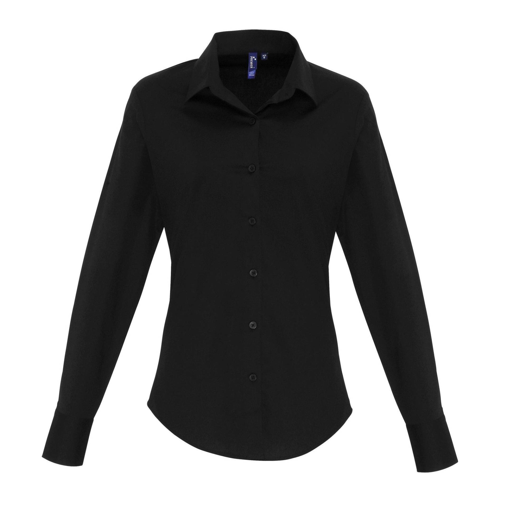 Bluse Langärmlig Damen Schwarz L von PREMIER