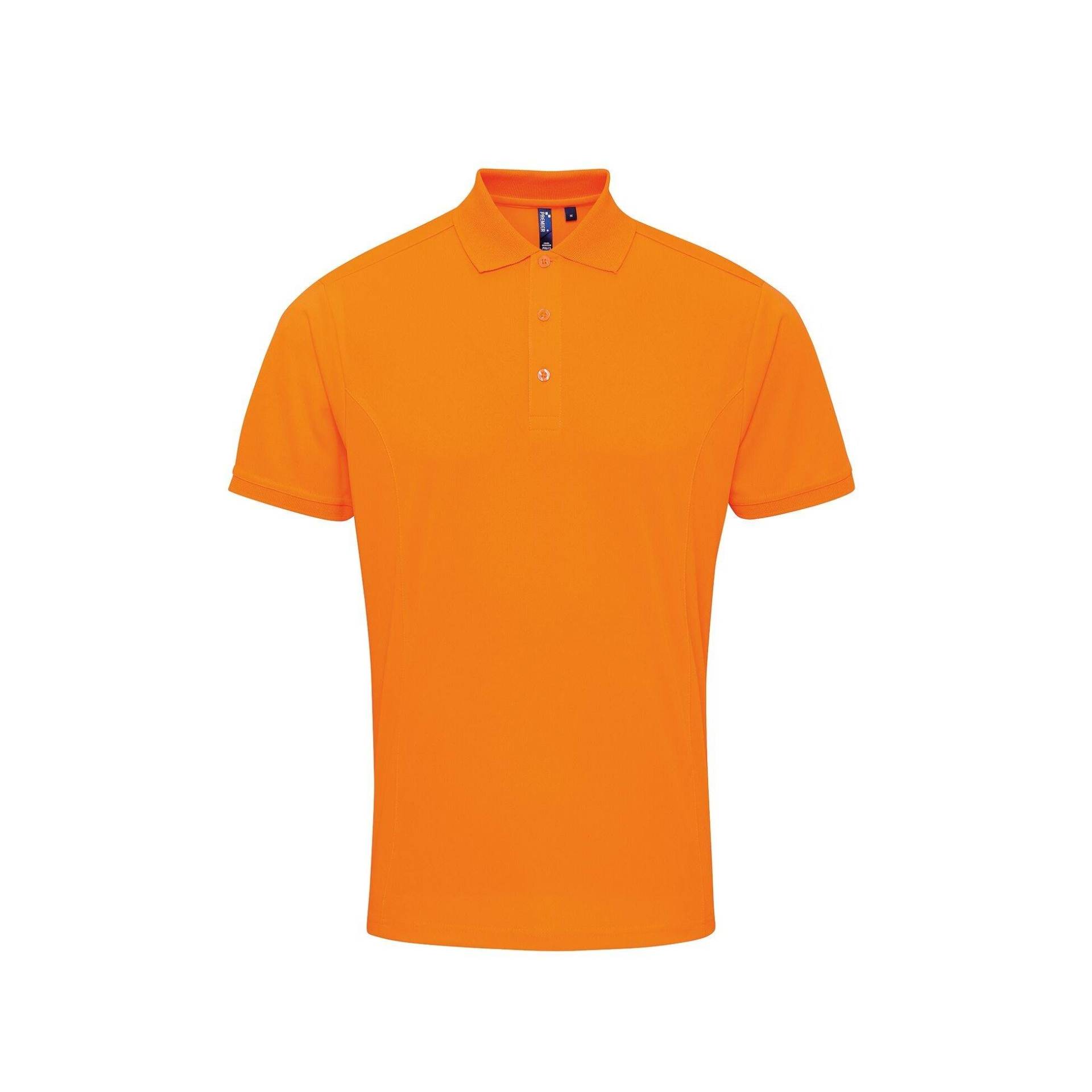 Coolchecker Pique Kurzarm Polo Tshirt Herren Orange L von PREMIER