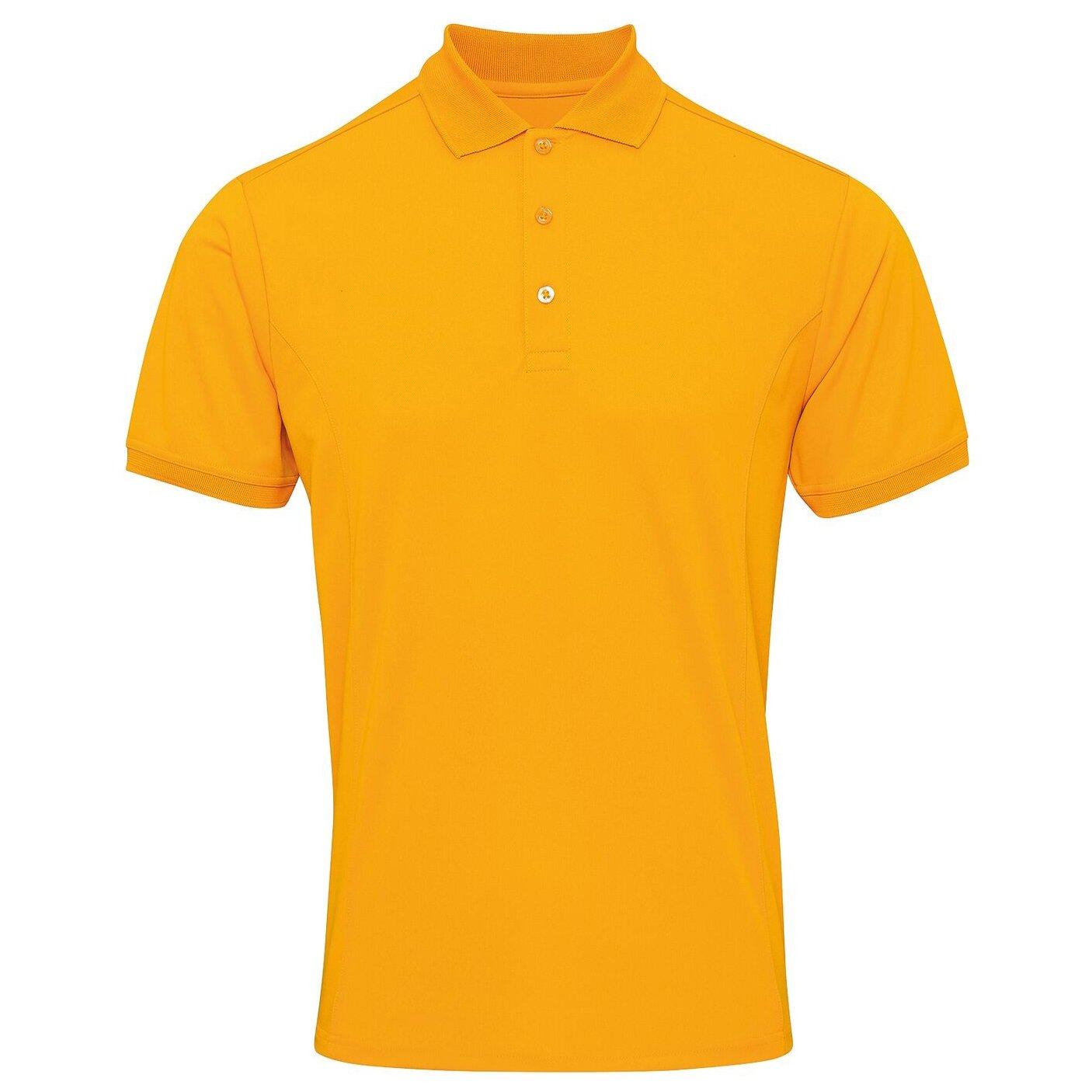Coolchecker Pique Kurzarm Polo Tshirt Herren Gelb Orangé XL