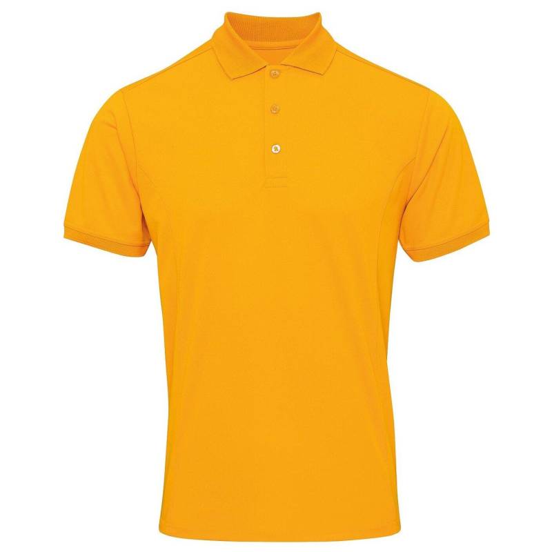 Coolchecker Pique Kurzarm Polo Tshirt Herren Gelb Orangé XL von PREMIER