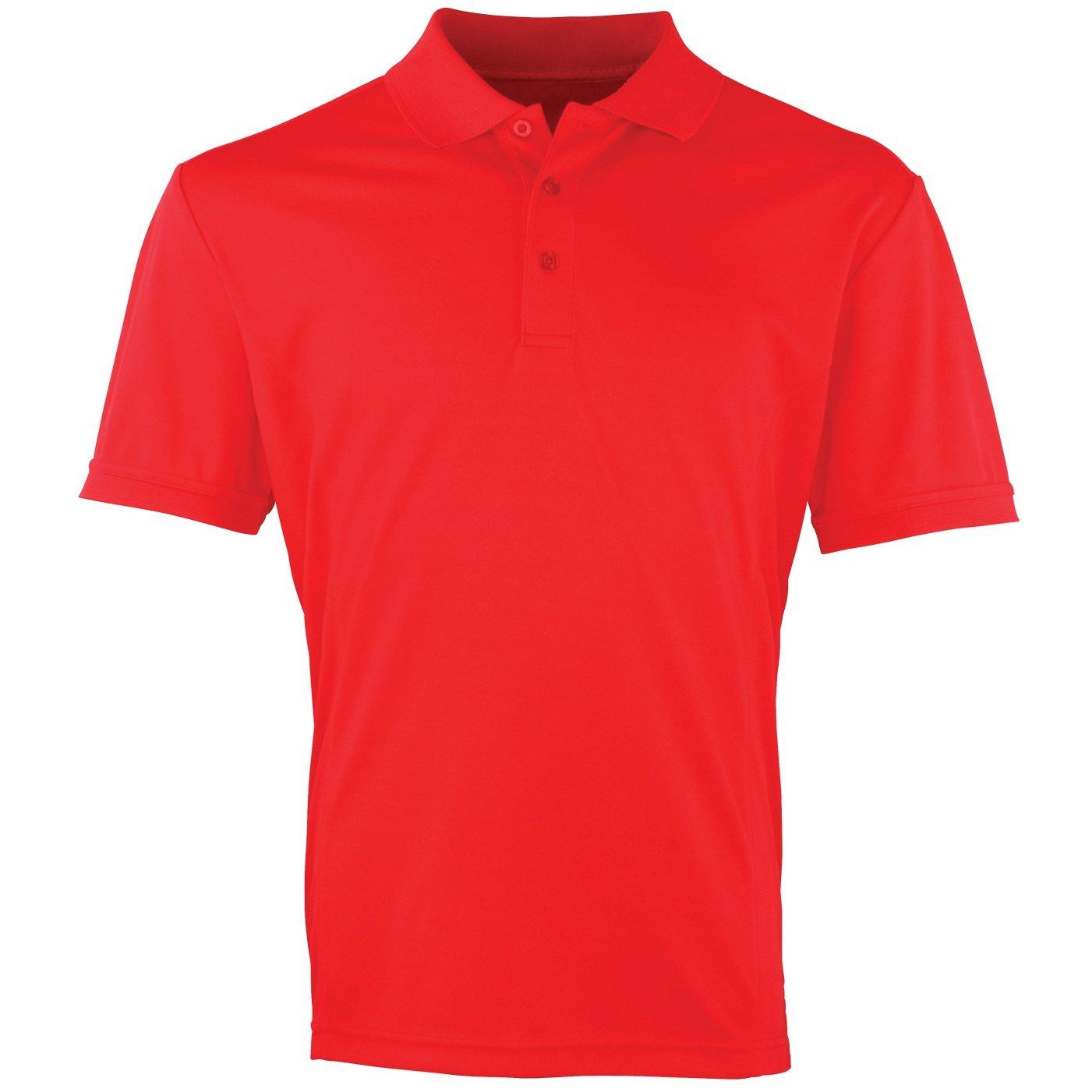 Coolchecker Pique Kurzarm Polo Tshirt Herren Rot XL von PREMIER