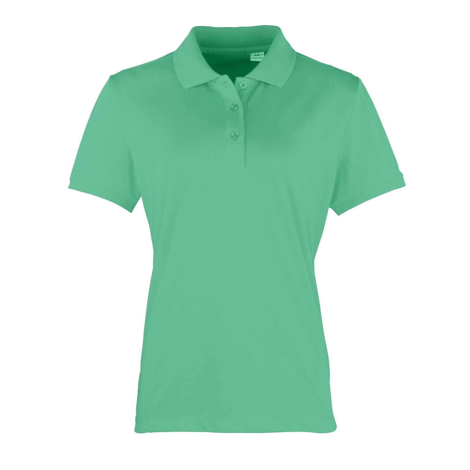 Coolchecker Piqué Poloshirt Polohemd, Kurzarm Damen Grün L von PREMIER