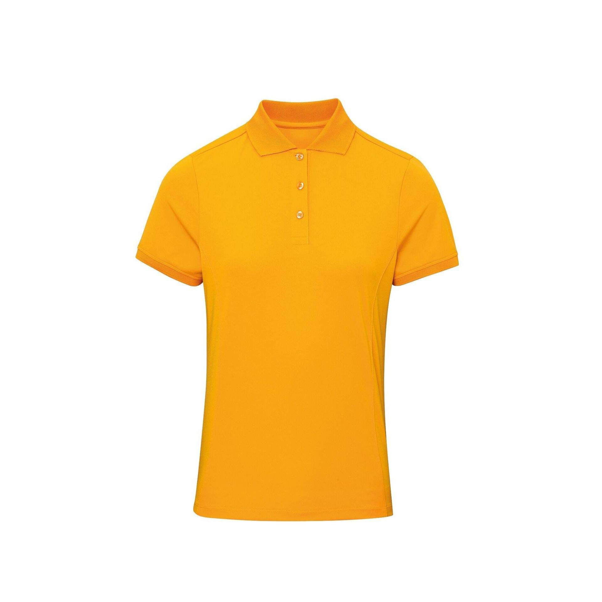 Coolchecker Piqué Poloshirt Polohemd, Kurzarm Damen Gelb Orangé L von PREMIER