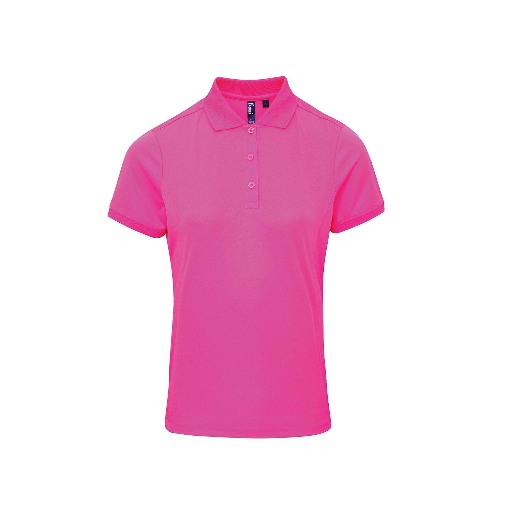 Coolchecker Piqué Poloshirt Polohemd, Kurzarm Damen Pink M von PREMIER