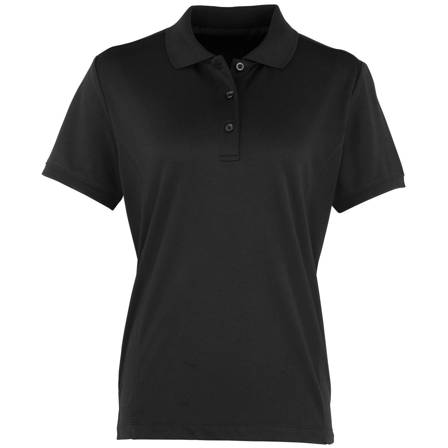 Coolchecker Piqué Poloshirt Polohemd, Kurzarm Damen Schwarz XXL von PREMIER