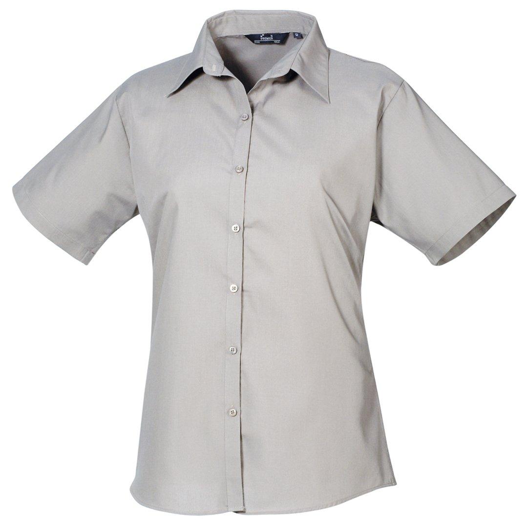 Popeline Bluse Damen Silber 36 von PREMIER