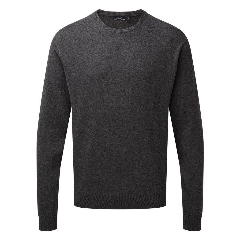 Rundhals Sweater Mit Baumwolle Damen Charcoal Black L von PREMIER