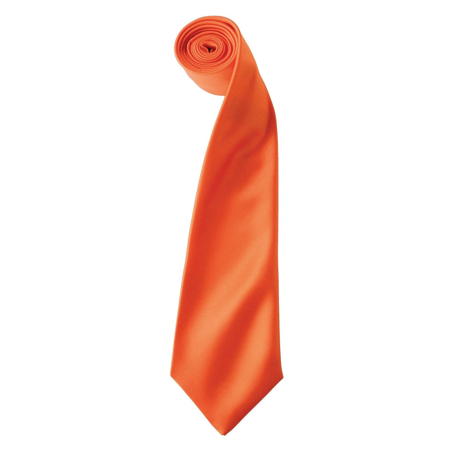 Satinkrawatte, Unifarben Herren Orange ONE SIZE von PREMIER