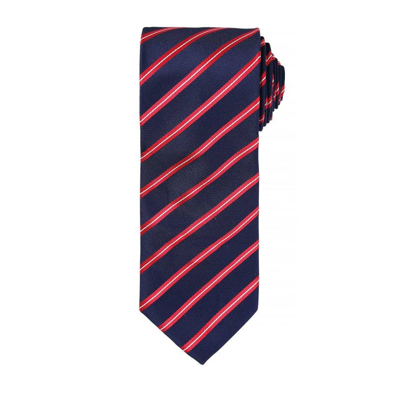 Sport Krawatte Mit Streifen Muster Herren Marine ONE SIZE von PREMIER