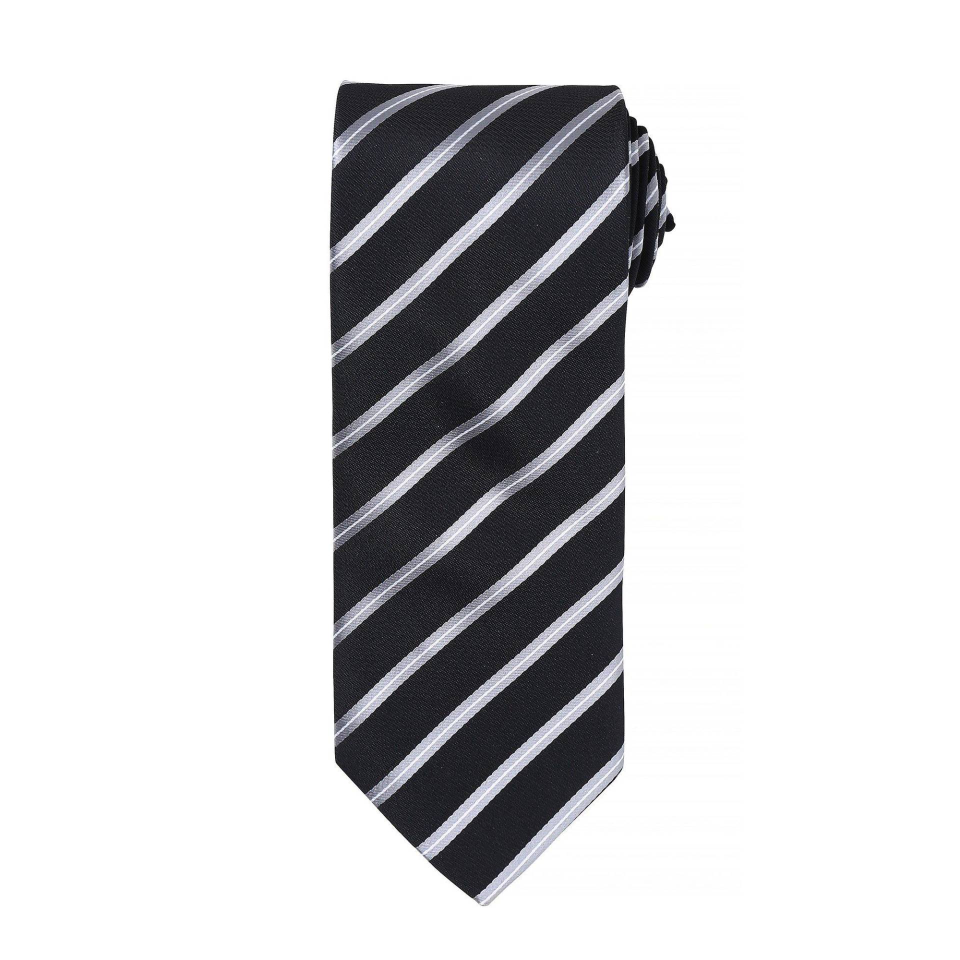 Sport Krawatte Mit Streifen Muster Herren Schwarz ONE SIZE von PREMIER