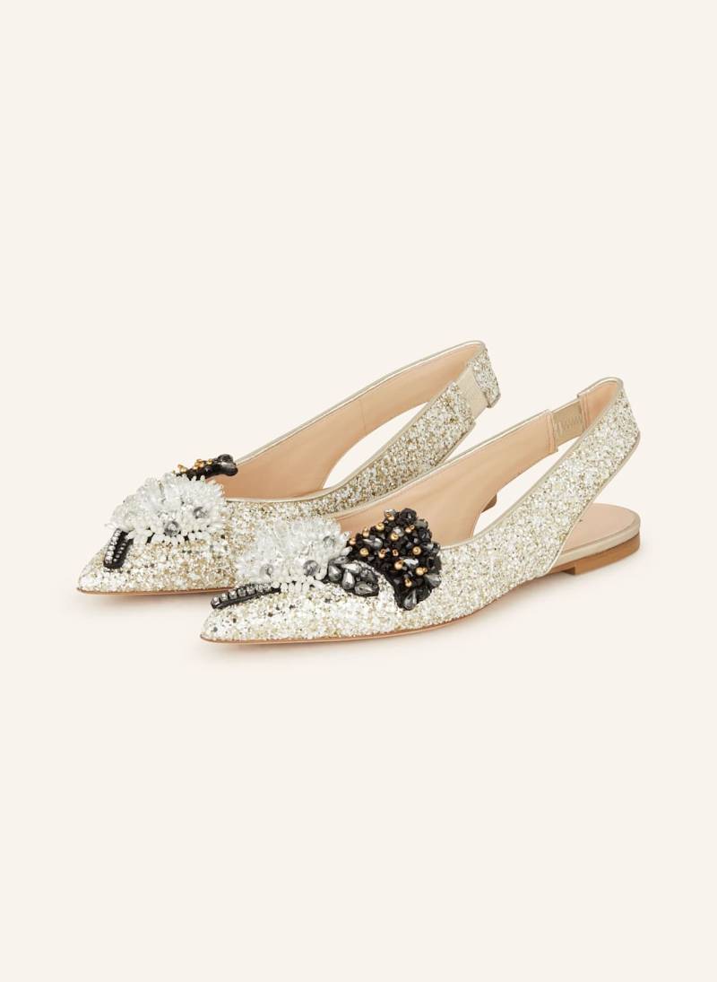 Prosperine Slingballerinas Mit Schmucksteinen Und Schmuckperlen gold von PROSPERINE