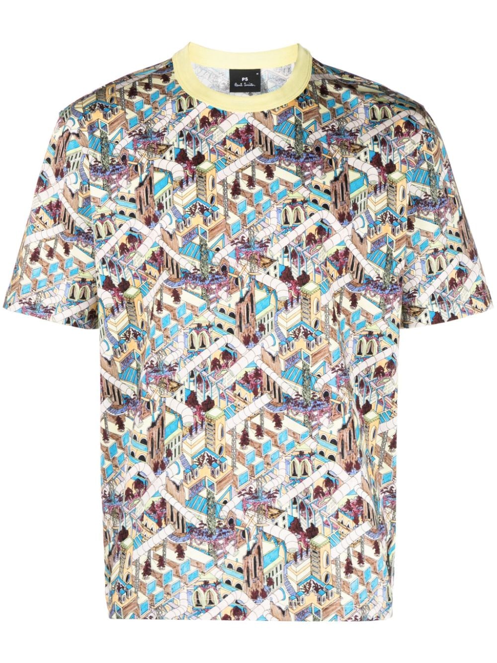 PS Paul Smith Jack's World-print cotton T-shirt - Yellow von PS Paul Smith