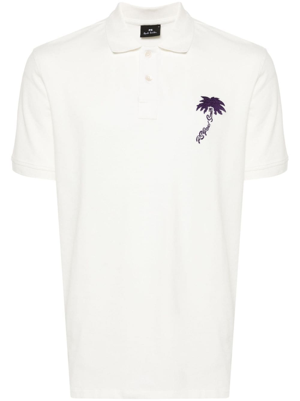 PS Paul Smith Palm-embroidered polo shirt - White von PS Paul Smith