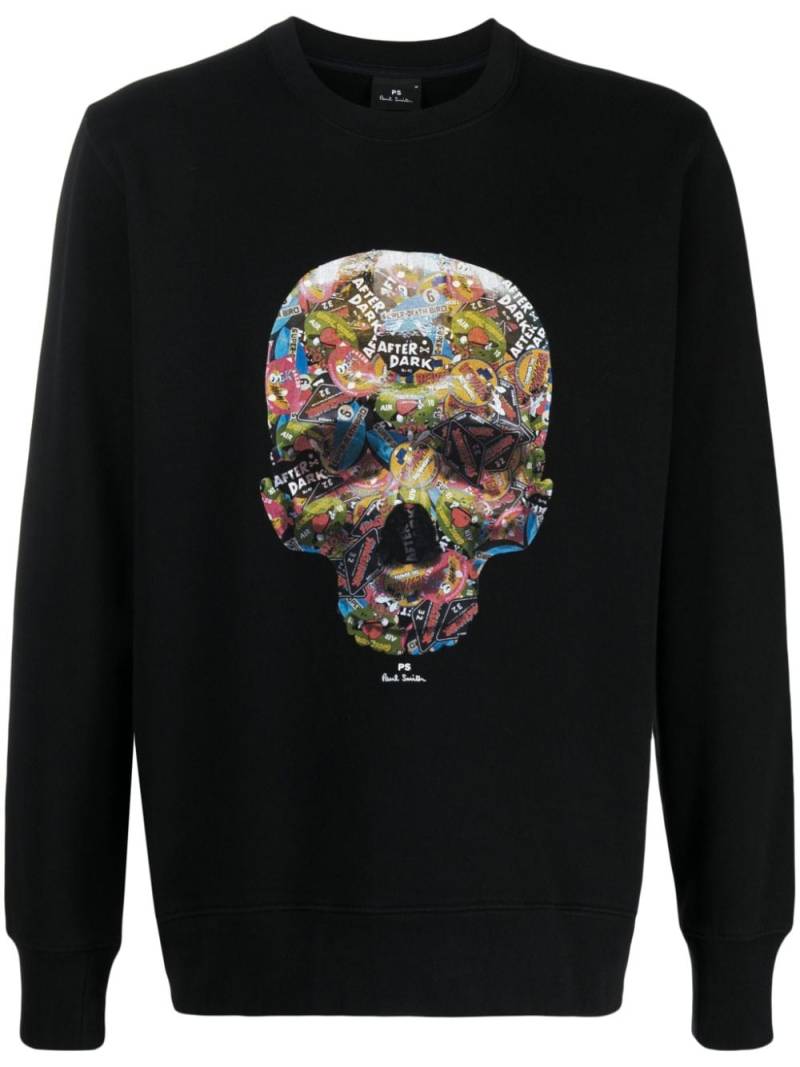 PS Paul Smith Skull Sticker cotton sweatshirt - Black von PS Paul Smith