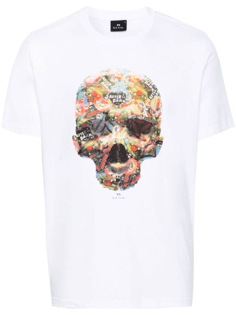 PS Paul Smith Skull Sticker organic-cotton T-shirt - White von PS Paul Smith