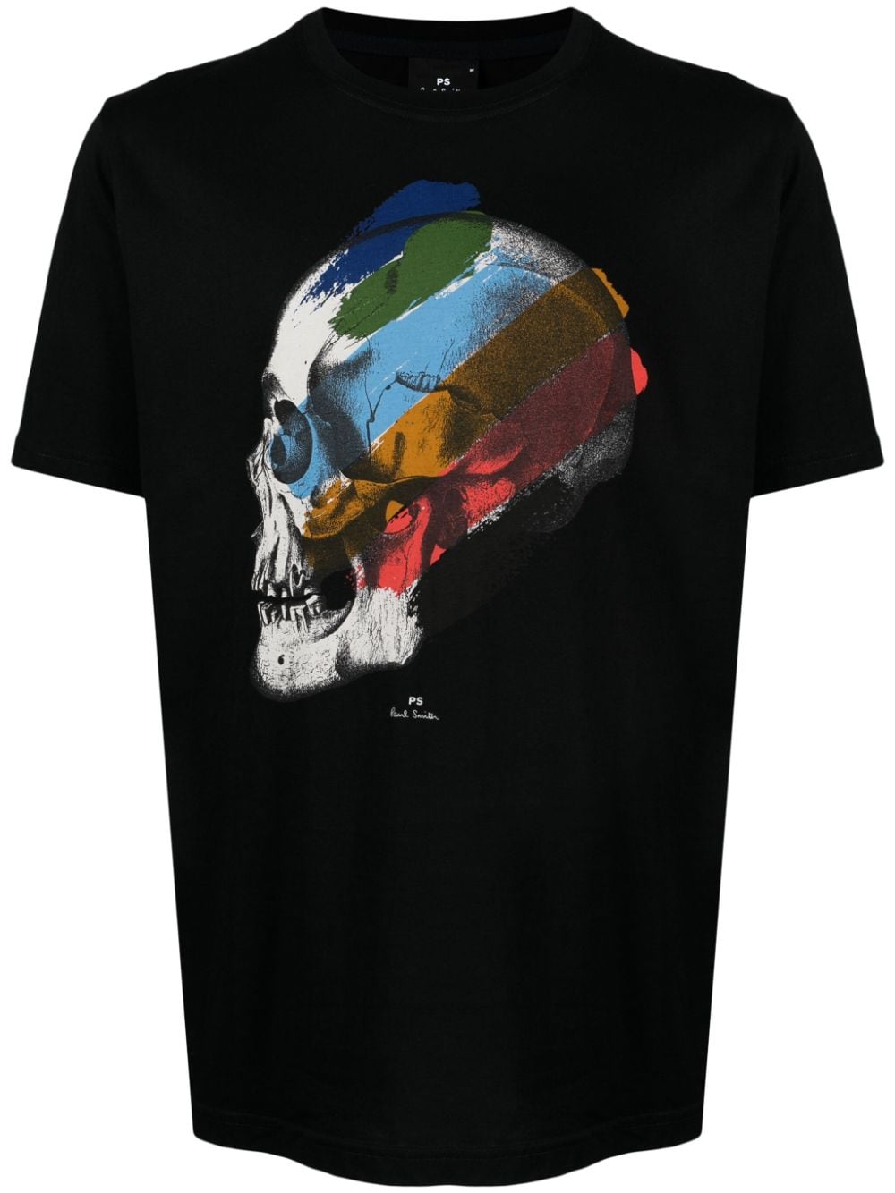 PS Paul Smith Stripe Skull-print organic cotton T-shirt - Black von PS Paul Smith