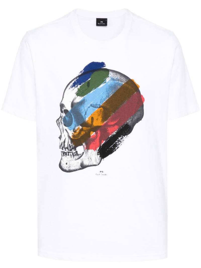 PS Paul Smith Stripe Skull-print organic cotton T-shirt - White von PS Paul Smith