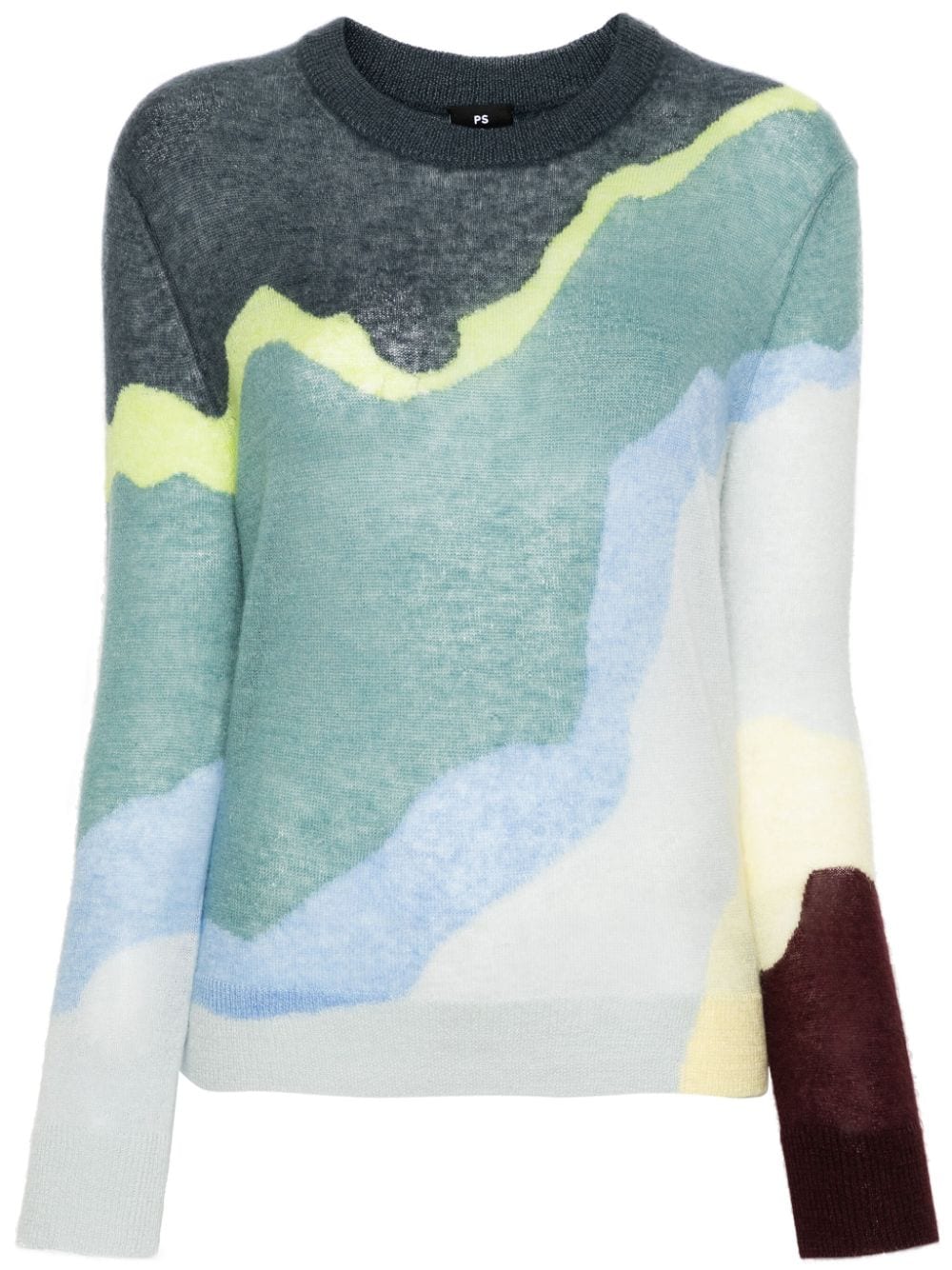 PS Paul Smith Swirl crew-neck intarsia jumper - Green von PS Paul Smith