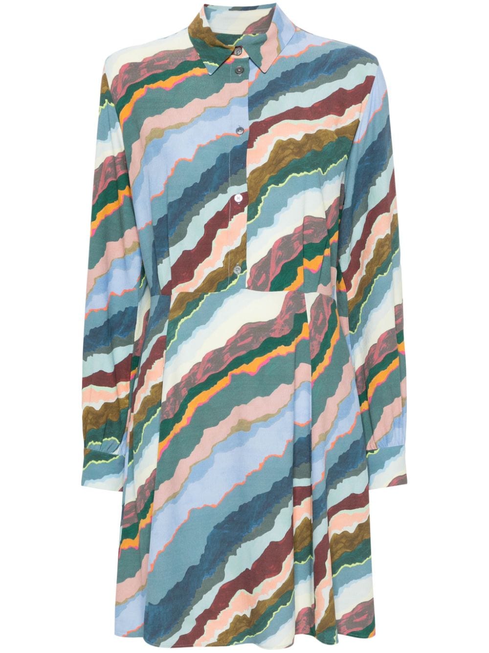 PS Paul Smith Torn Stripe crepe-texture dress - Blue von PS Paul Smith