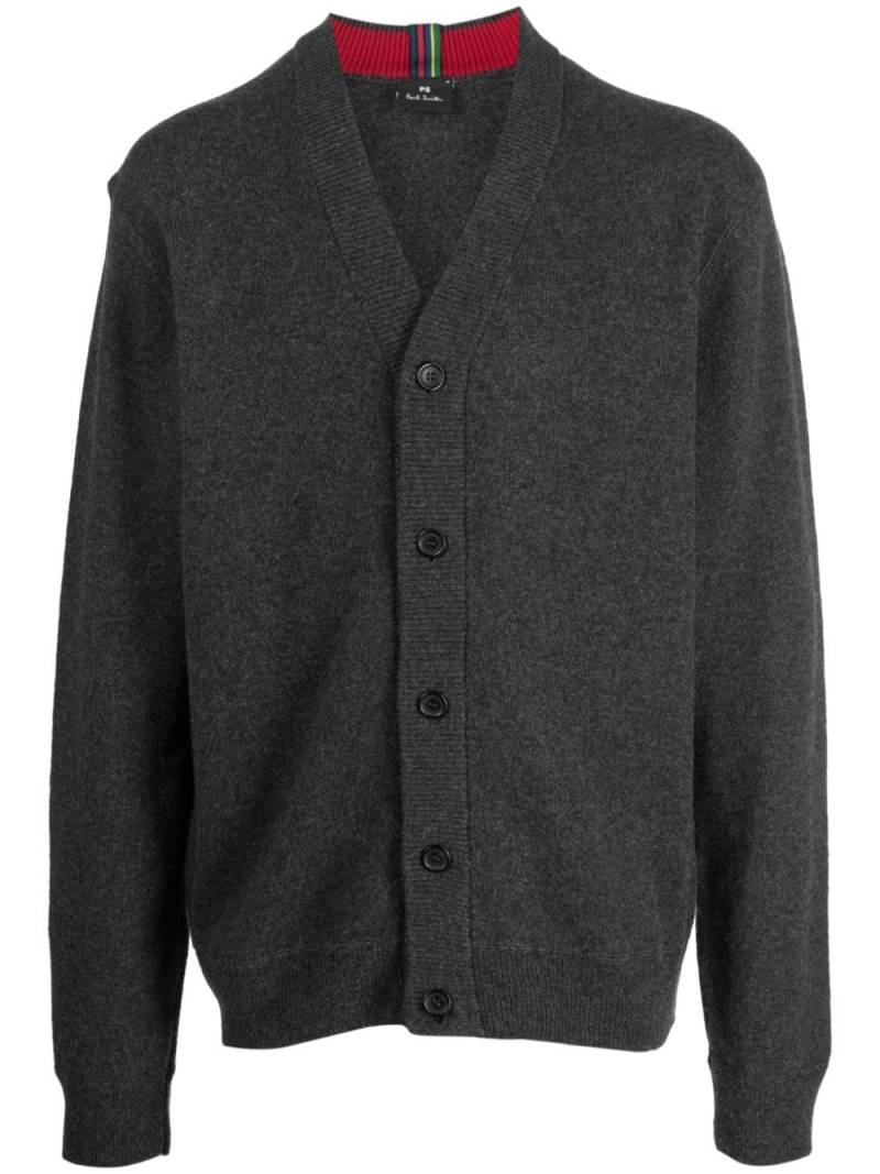 PS Paul Smith V-neck merino-wool cardigan - Grey von PS Paul Smith