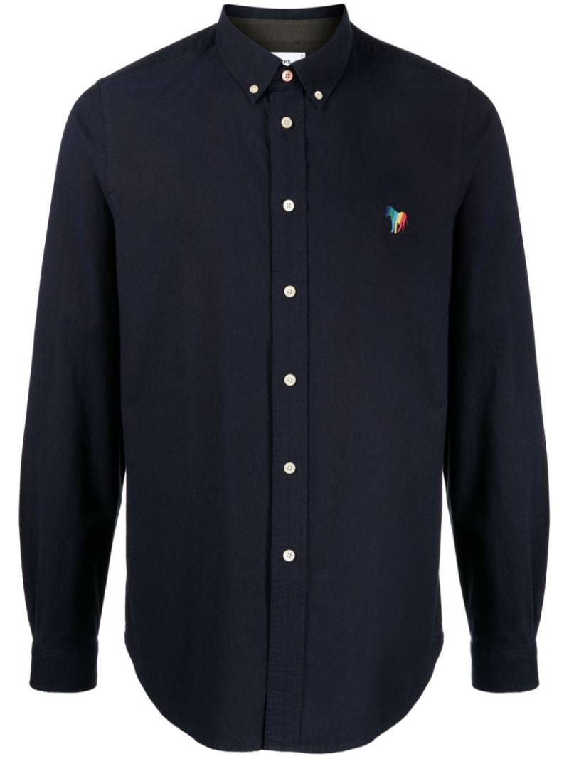 PS Paul Smith Zebra-patch cotton shirt - Blue von PS Paul Smith