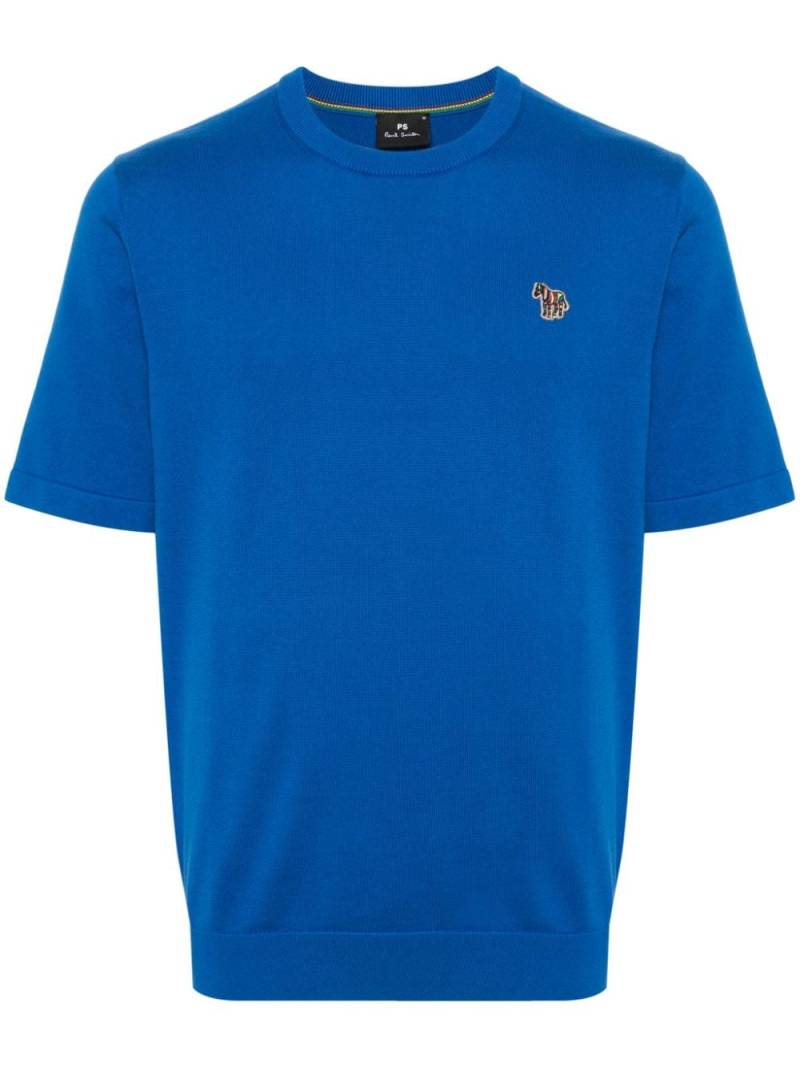 PS Paul Smith Zebra-patch organic cotton T-shirt - Blue von PS Paul Smith