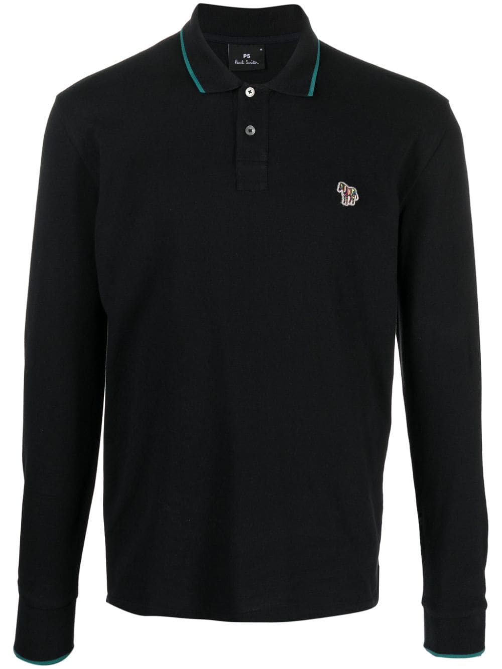 PS Paul Smith Zebra-patch organic-cotton polo shirt - Black von PS Paul Smith