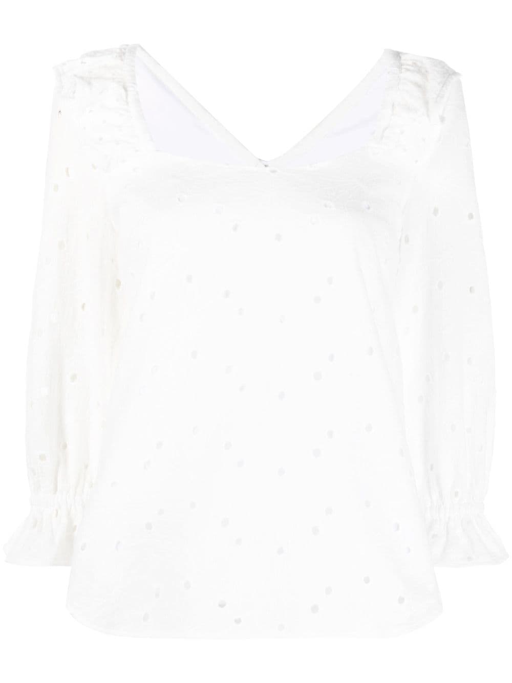 PS Paul Smith broderie-anglaise cotton blouse - White von PS Paul Smith