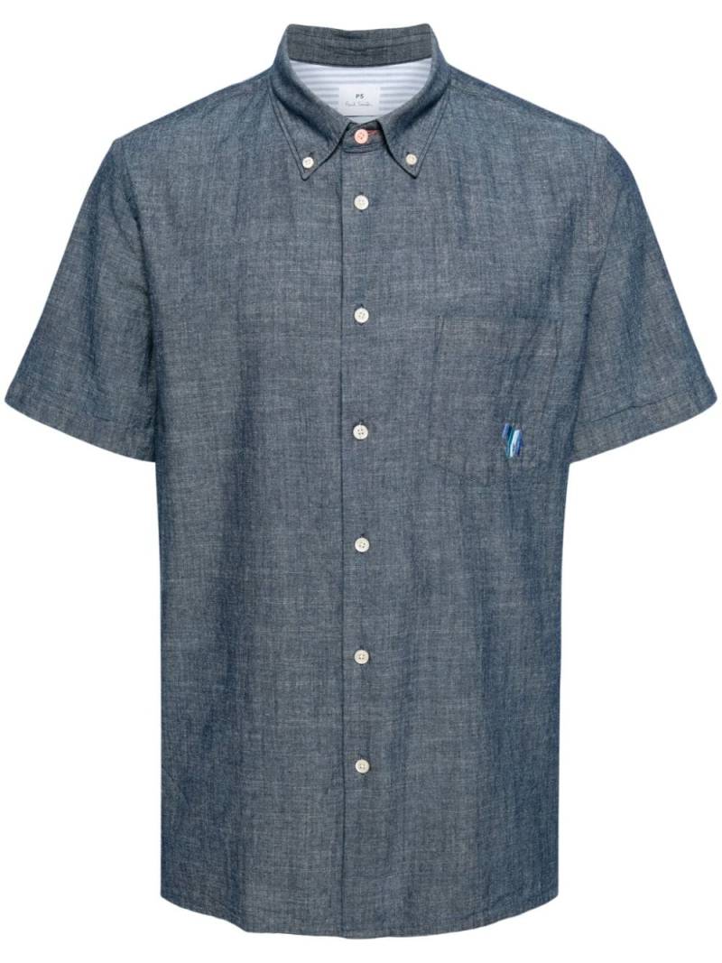 PS Paul Smith Zebra short-sleeve linen shirt - Blue von PS Paul Smith