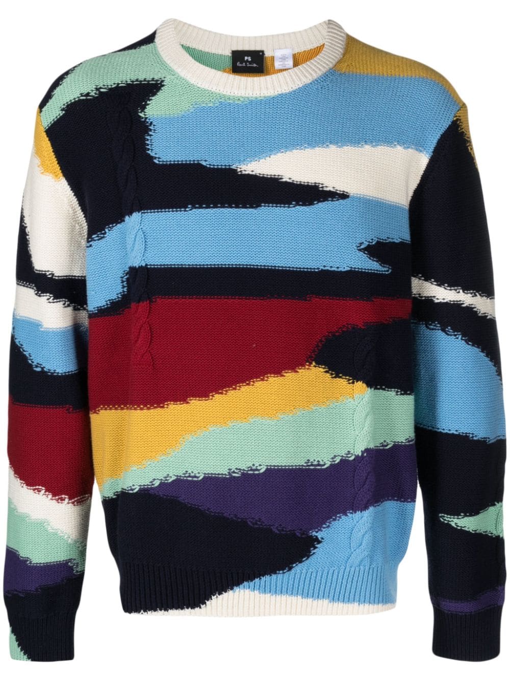 PS Paul Smith cable-knit organic-cotton jumper - Blue von PS Paul Smith