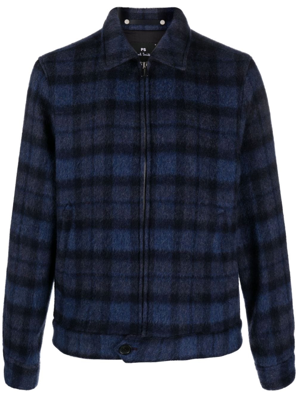 PS Paul Smith check-print zip-up jacket - Blue von PS Paul Smith