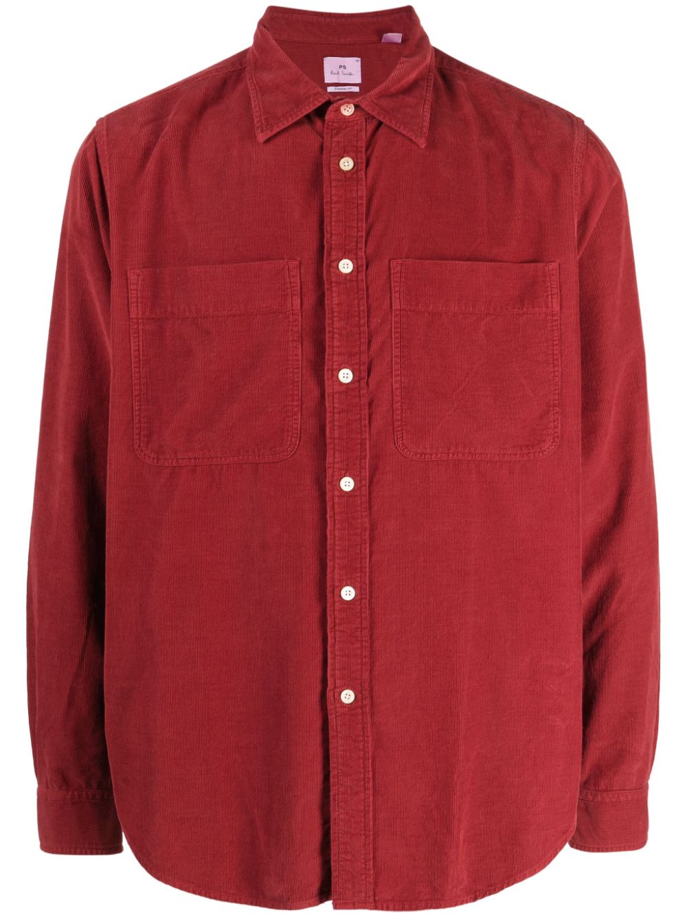 PS Paul Smith corduroy logo-patch cotton shirt - Red von PS Paul Smith